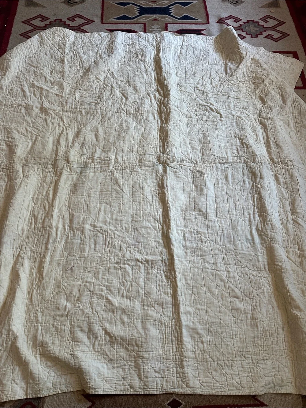 Antique Wandering Foot Tulip Basket Quilt 6ftx6ft